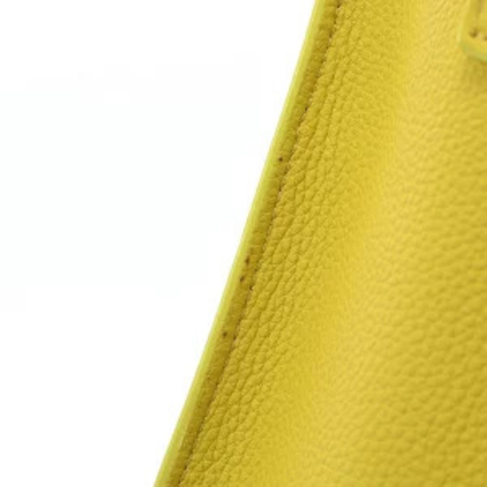 Celine Luggage Shopper Yellow Drummed Calf Leather Handbag - Picture 8 of 9